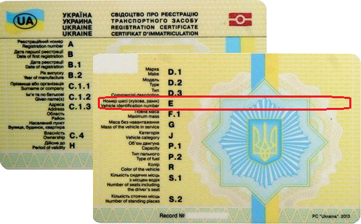 ВИН-номер в тех.паспорте авто